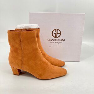 Giani Bernini Carliee Ankle Booties Camel Size 8.5 Faux Suede Block Heel